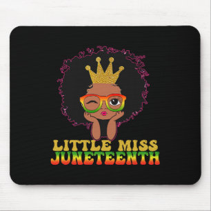 Miss Juneteenth Celebrate June 19th Black Girl Kid Mouse Pad