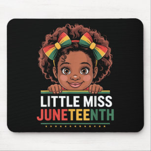 Miss Juneteenth Freedom Black American African Gir Mouse Pad