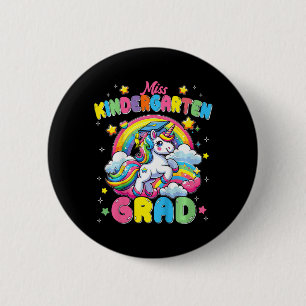 Miss Kindergarten Grad Unicorn Last Day Of School  6 Cm Round Badge