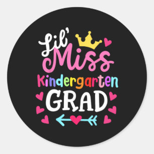 Miss Kindergarten Last Day Of School 2024 Girls Classic Round Sticker