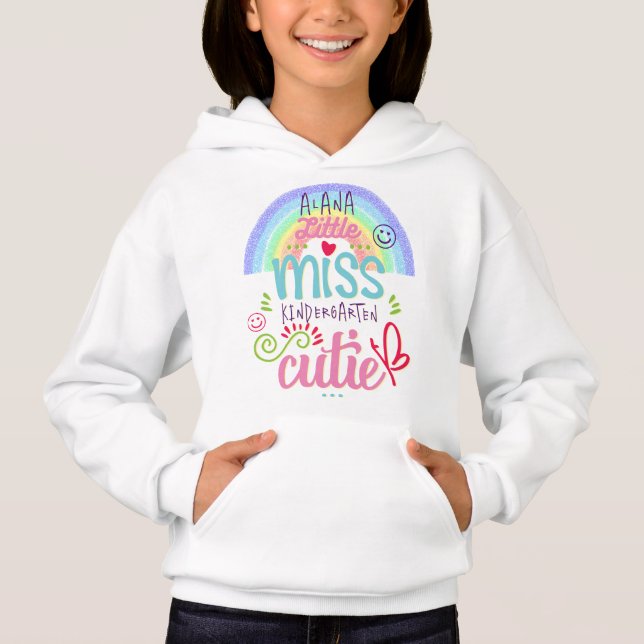 Miss Kindergarten Rainbow Pastel Custom Name Grade (Front)