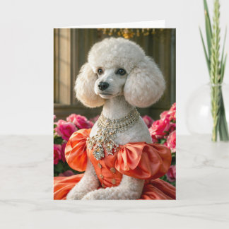 Miss Lady  Poodle Blank Card
