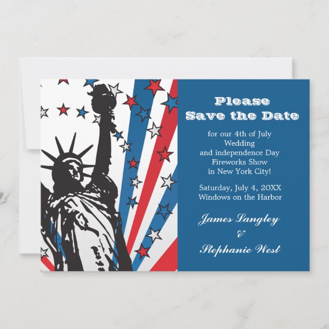 Miss Liberty Patriotic Invitation (Front)