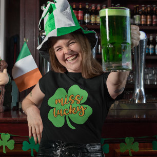 Miss Lucky St. Patrick's Day Green Tri-Blend Shirt