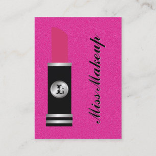 Miss Makeup On Hot Pink Pattern Business Card