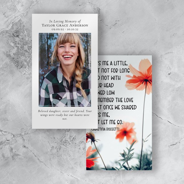 Miss Me But Let Me Go Photo Quote Memorial Card (Creator Uploaded)