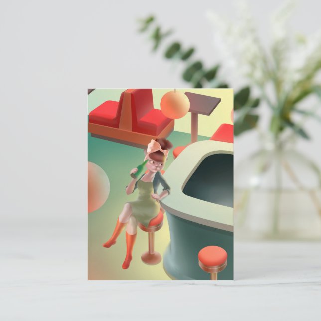 Miss Meow – Late Night Bar Series Announcement Postcard (Standing Front)