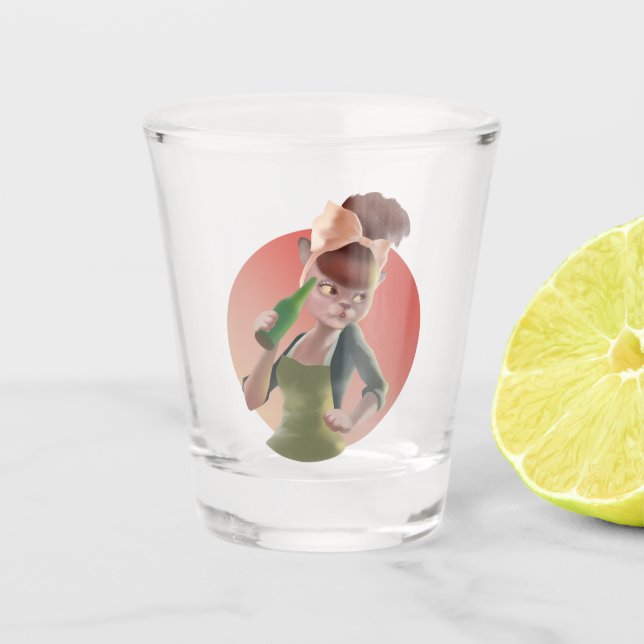 Miss Meow Shot Glass | Retro Bar Mood (Front)
