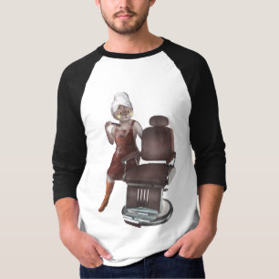Miss Meow & Smile Pup: Barber Shop Breeze Art T-Shirt