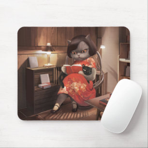Miss Meow – Vintage Cat Reading Time Mouse Pad