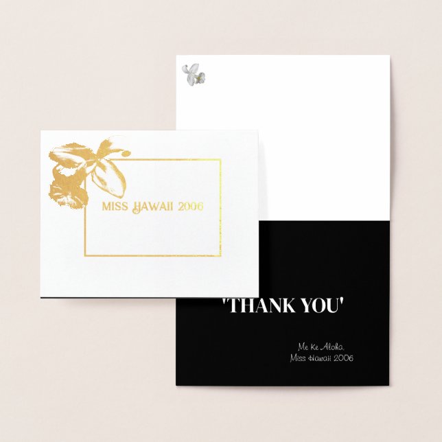 Miss Mrs. Pageant Orchid Foil Custom Thank You  Foil Card (Display)
