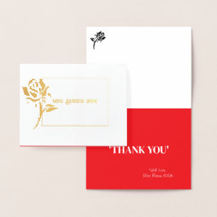 Miss Mrs. Pageant Rose Foil Custom Thank You Card