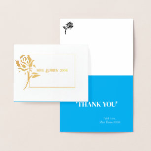 Miss Mrs. Pageant Rose Foil Custom Thank You Foil Card