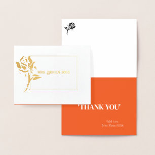 Miss Mrs. Pageant Rose Foil Custom Thank You Foil Card