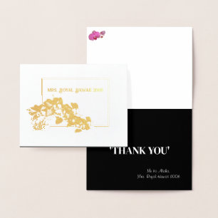 Miss Mrs. Royal USA Crown Orchid Foil Thank You Card