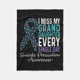Miss My Granddaughter Every Single Day Suicide Pre Fleece Blanket