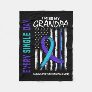 Miss My Grandpa Suicide Awareness Prevention Ameri Fleece Blanket