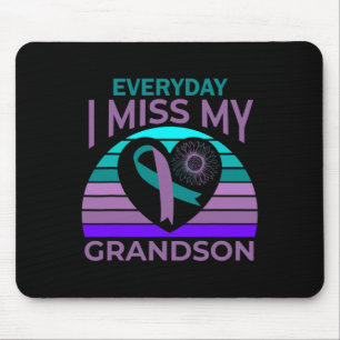 Miss My Grandson Heart Suicide Awareness Grandma G Mouse Pad