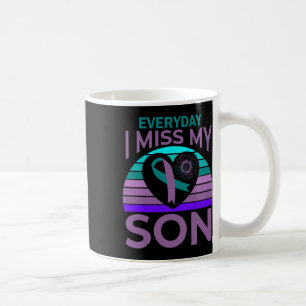 Miss My Son Heart Sunflower Suicide Awareness Mum Coffee Mug