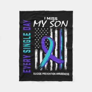 Miss My Son Suicide Awareness Prevention American  Fleece Blanket