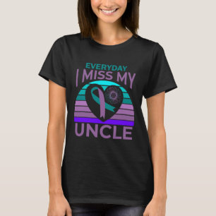 Miss My Uncle Heart Sunflower Suicide Awareness Ni T-Shirt