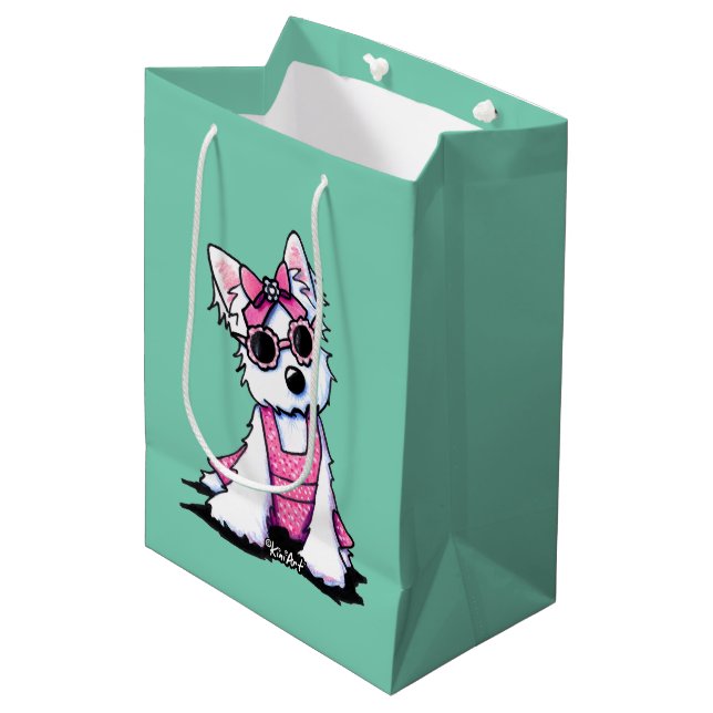 Miss Olivia Westie KiniArt Gift Bag (Front Angled)