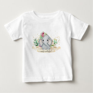 Miss Onederful Baby Elephant Illustration -  T-Shirt