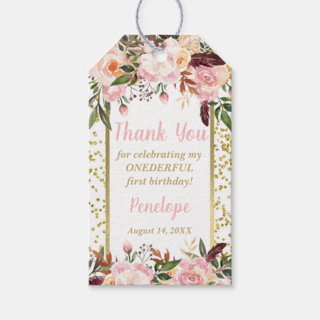 Miss ONEderful Favour Tag (Front)