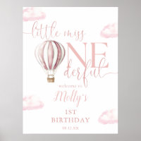 Miss Onederful Pink Balloon 1st Birthday Welcome