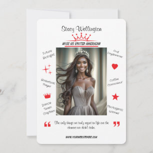 Miss Pageant Autograph Card Meet & Greet Fan Card