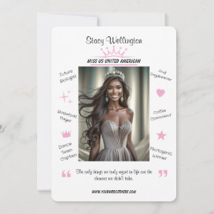 Miss Pageant Autograph Card Meet & Greet Fan Card