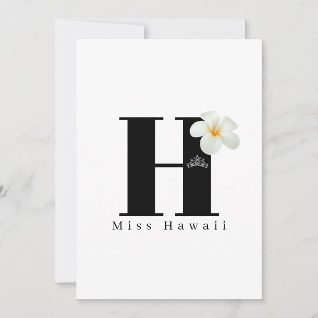 Miss Pageant Crown Flat Note Cards-Black Card (Front)