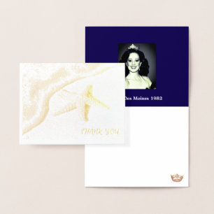 Miss Pageant Custom Photo Seashore Thank You Foil Card