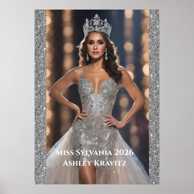 Miss Pageant Glitter Personal Portrait Poster (Front)