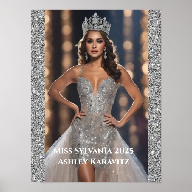 Miss Pageant Glitter Personal Portrait Poster (Front)