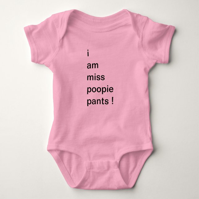 miss poopie pants baby bodysuit (Front)