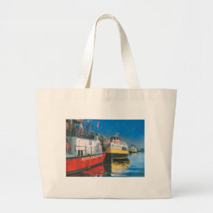 Miss Portland Fireboat and Casco Bay Ferries Large Tote Bag