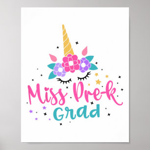 Miss Pre-k Grad Preschool Graduation Girls Kids Poster