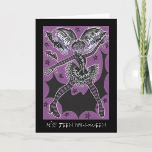 Miss Teen Halloween greetings card