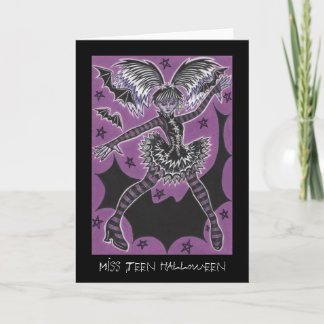 Miss Teen Halloween greetings card