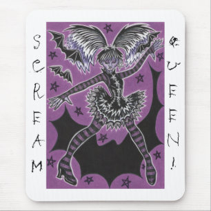 Miss Teen Halloween "Scream Queen" mousepad white