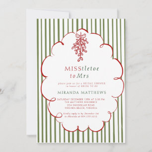 Miss-tletoe to Mrs. Christmas Bridal Shower Invitation