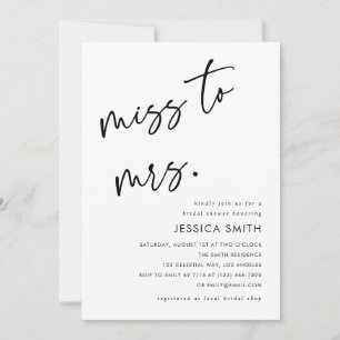 Miss to Mrs. All in One QR Code Bridal Shower Invitation