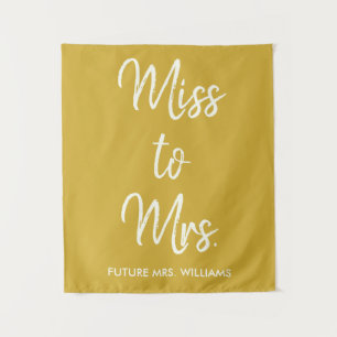 Miss to Mrs Backdrop Bridal Shower Photo Booth Tapestry
