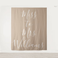 Miss to Mrs Banner Bridal Shower Backdrop Tan