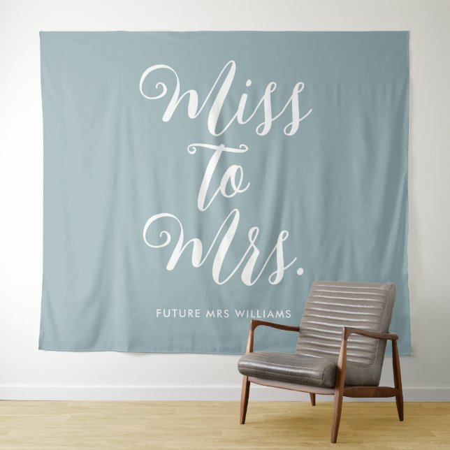 Miss to Mrs Banner Modern Bridal Shower Blue Tapestry (In Situ (Horizontal))