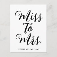 Miss to Mrs Banner Modern Bridal Shower Prop