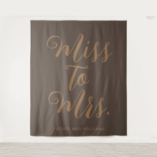 Miss to Mrs Banner Modern Bridal Shower Prop Tapestry