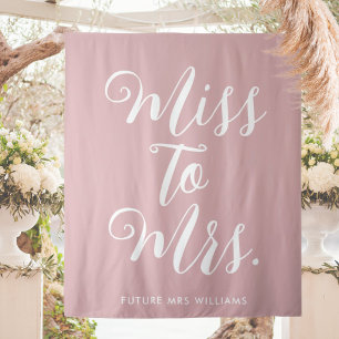 Miss to Mrs Banner Modern Bridal Shower Prop Tapestry