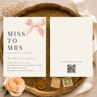 Miss to Mrs Blush Pink Bow QR Code Bridal Shower